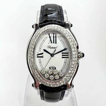  Chopard Happy Sport 30mm Quartz Steel 7 Floating DIAMONDS ~3TCW Diamond Watch </h1> 