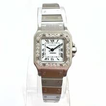 Thumbnail von Cartier Santos Galbée 24mm Automatic Steel 0.69TCW Diamond Watch </h1>