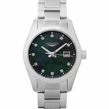  Longines Conquest Classic L22864886 - Conquest Classic Quartz Black Mother of Pearl Dial Diamond Ladies Watch </h1> 
