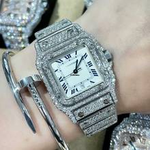 Thumbnail von Cartier Santos Galbée 29mm Quartz Steel 11.53TCW Full Diamond Watch </h1>