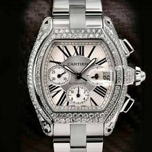Thumbnail von Cartier Roadster Chronograph 2618 Automatic 42mm Steel ~4TCW DIAMOND Watch </h1>