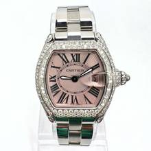 Thumbnail von Cartier Roadster Quartz Steel 31mm Pink Dial 3.20TCW DIAMOND Watch </h1>