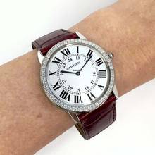 Thumbnail von Cartier Ronde Solo de Cartier Date 36mm Quartz Steel 1TCW DIAMOND Watch </h1>
