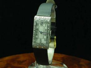  Art Deko Damenuhr A.t.p. 18kt 750 Weißgold Gold Diamanten Diamant Besatz Antik </h1> 