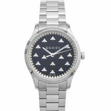  Gucci G-Timeless YA1265034 - G-Timeless Quartz Black Dial Stainless Steel Ladies Watch </h1> 