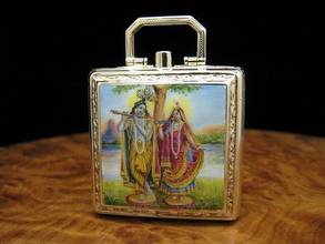 Thumbnail von Ebel 9kt 375 Gold Reiseuhr Klappuhr Taschenuhr Carré Form </h1>