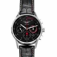 Thumbnail von Longines Column-Wheel Chronograph L47544524 - Heritage Automatic Black Dial Stainless Steel Men's Watch </h1>