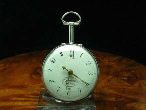 Thumbnail von Graham Silverstone London 925 Silber Open Face Spindeltaschenuhr Mit Schnecke & Kette </h1>