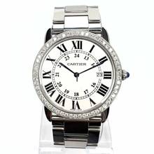 Thumbnail von Cartier Ronde Solo de Cartier Date 36mm Quartz Steel 1TCW DIAMOND Watch </h1>