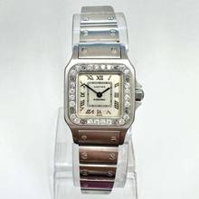 Thumbnail von Cartier Santos Galbée 24mm Quartz Steel 0.69TCW Diamond Watch </h1>