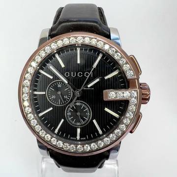  Gucci G Chronograph Quartz 44mm Steel 2.22TCW DIAMOND Watch </h1> 