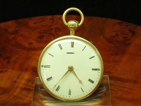 18kt 750 Gold Open Face Taschenuhr Viertel-repetition </h1> 