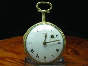  Leton Messing Open Face Spindeltaschenuhr Mit Schnecke & Kette </h1> 