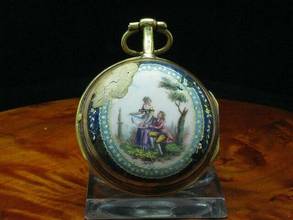 Thumbnail von Leton Messing Open Face Spindeltaschenuhr Mit Schnecke & Kette </h1>