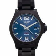 Thumbnail von Longines Conquest L37262966 - Longines Conquest Quartz Blue carved Dial Black PVD coating Men's Watch </h1>