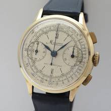 Thumbnail von Minerva Vintage Telemetre Chronograph Gold 18k/750 very rare