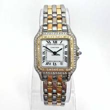  Cartier Panthère 27mm 2 Row Gold Quartz ~1.16TCW DIAMOND Watch </h1> 