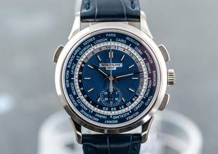 Thumbnail von Patek Philippe World Time CHRONOGRAPH | 5930G-001 | Full Set 2018 | Whitegold