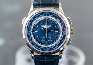 Thumbnail von Patek Philippe World Time CHRONOGRAPH | 5930G-001 | Full Set 2018 | Whitegold