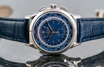 Thumbnail von Patek Philippe World Time CHRONOGRAPH | 5930G-001 | Full Set 2018 | Whitegold