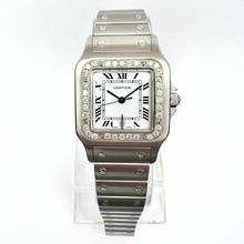 Thumbnail von Cartier Santos Galbée 29mm Quartz Steel 0.85TCW Diamond Watch </h1>