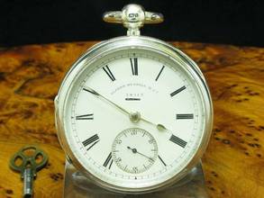 Thumbnail von Alfred Russel & Co. 925 Silber Open Face Taschenuhr Schlüsselaufzug </h1>