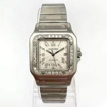 Thumbnail von Cartier Santos Galbée 29mm Automatic Steel 0.85TCW Diamond Watch </h1>