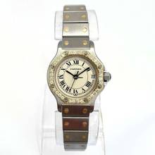 Thumbnail von Cartier Santos OCTAGON 25mm Quartz 2 Tone 0.40TCW Diamond Watch  </h1>