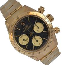 Thumbnail von Rolex Daytona Cosmograph 6265 Daytona black dial yellow gold 18KT Full Set 1985’s </h1>