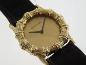  Jaeger-LeCoultre Classic 18 Karat Gelbgold Bamboo Damenuhr Handaufzug Vintage NOS 27 x 39 mm Kaliber P838  