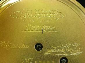 Thumbnail von Monnier Gold Mantel Open Face Taschenuhr Schlüsselaufzug / Durchmesser 49,5 Mm </h1>