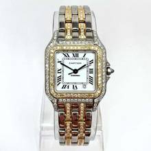 Thumbnail von Cartier Panthère 27mm 2 Row Gold Quartz 3.70TCW DIAMOND Watch </h1>