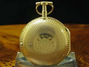Thumbnail von Kloppfer 18kt 750 Gold Open Face Schlüsselaufzug Taschenuhr / Durchmesser 47,5mm </h1>