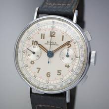  Doxa Chronograph Vintage Stahl Valjoux 22-perfect with orig.Box RARE 