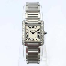 Thumbnail von Cartier Tank Française 20mm Quartz Steel 0.80TCW DIAMOND Watch </h1>