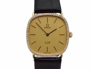 Thumbnail von Omega De Ville 14kt Gold Quarz Herrenuhr / Diamantbesatz </h1>