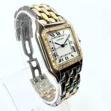 Thumbnail von Cartier Panthère Quartz Jumbo 29mm 2 Row Gold 0.55TCW DIAMOND Watch </h1>