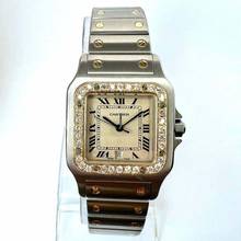 Thumbnail von Cartier Santos Galbée 29mm Quartz 2 Tone 0.94TCW Diamond Watch NEW Model </h1>
