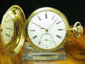  14kt 585 Gold Savonette Sprungdeckel Taschenuhr Viertel-repetition </h1> 