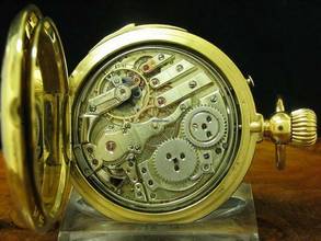 Thumbnail von 14kt 585 Gold Savonette Sprungdeckel Taschenuhr Viertel-repetition </h1>