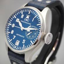 Thumbnail von IWC Große Fliegeruhr Pilot 5002 PLATINUM-DIAL Steel leather UNIKAT Box+Papiere Full Set Steel with Platinium DIAL