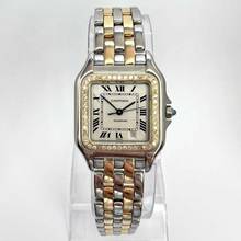 Thumbnail von Cartier Panthère Quartz 27mm 2 Row Gold 0.48TCW DIAMOND Watch </h1>