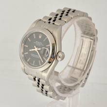 Thumbnail von Rolex Oyster Perpetual Lady Date 69160 Ladies 26MM black dial Full Set 1997's
