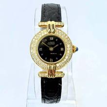 Thumbnail von Cartier VERMEIL COLISÈE Quartz 24mm GP Silver 1.16TCW DIAMOND Watch </h1>