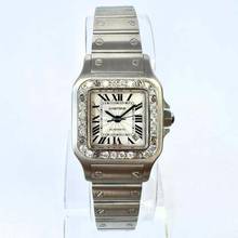 Thumbnail von Cartier Santos Galbée 24mm Automatic Steel 0.69TCW Diamond Watch NEW Model </h1>