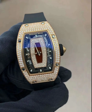 Richard Mille RM 07-01 Rose Gold Full Set Diamonds Red Lip Watch