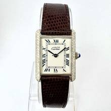 Thumbnail von Cartier Tank Quartz 23mm Silver 0.67TCW Diamond Watch </h1>