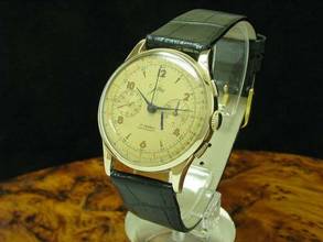 Thumbnail von Jolus 18kt 750 Roségold Gold Handaufzug Chronograph Herrenuhr </h1>