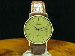  Leumas 14kt 585 Gold Herrenuhr Mit Datum / Kaliber Eta 255.411 </h1> 