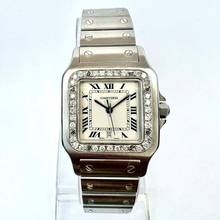Thumbnail von Cartier Santos Galbée 29mm Quartz Steel 0.85TCW Diamond Watch NEW Model </h1>